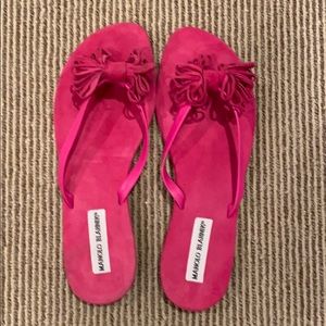 Manolo Blahnik pink suede sandals sz 40